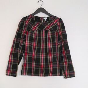 J. Crew plaid cotton blouse.